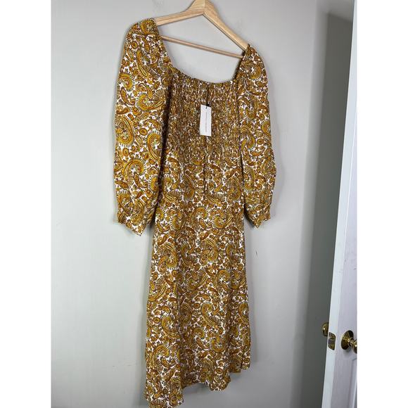 NWT Faithfull The Brand La Romarine La Medina Paisley Midi Dress Multicolor - Picture 3 of 9
